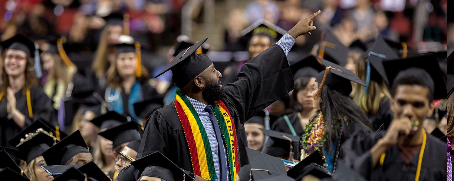 An Ames Scholar celebrates his graduation at Seattle Pacific University